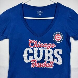 Genuine Merchandise Chicago Cubs Baseball V-Neck‎ T-Shirt MLB Sz Small